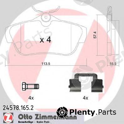  ZIMMERMANN part 24578.165.2 (245781652) Brake Pad Set, disc brake