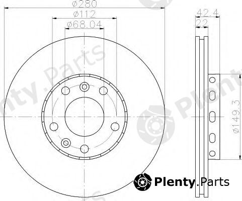  HELLA part 8DD355113-321 (8DD355113321) Brake Disc