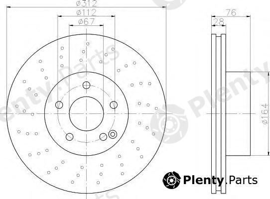  HELLA part 8DD355106-871 (8DD355106871) Brake Disc