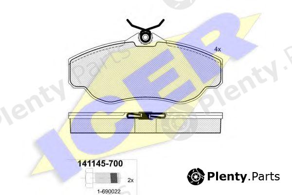  ICER part 141145 Brake Pad Set, disc brake