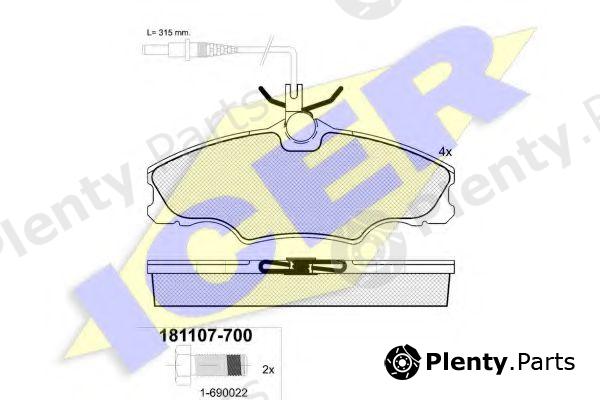  ICER part 181107 Brake Pad Set, disc brake