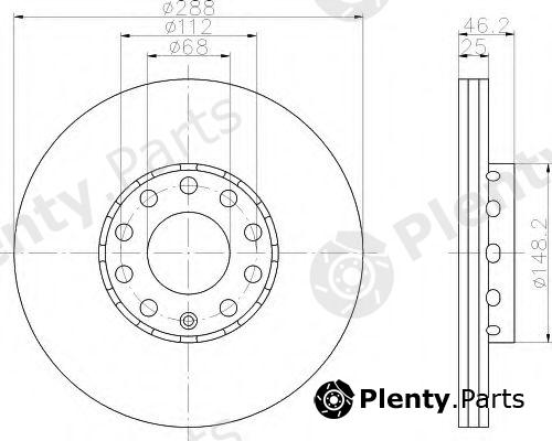  HELLA part 8DD355102-821 (8DD355102821) Brake Disc
