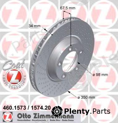  ZIMMERMANN part 460.1573.20 (460157320) Brake Disc