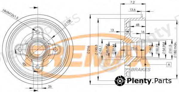 FREMAX part BD-6628 (BD6628) Brake Drum