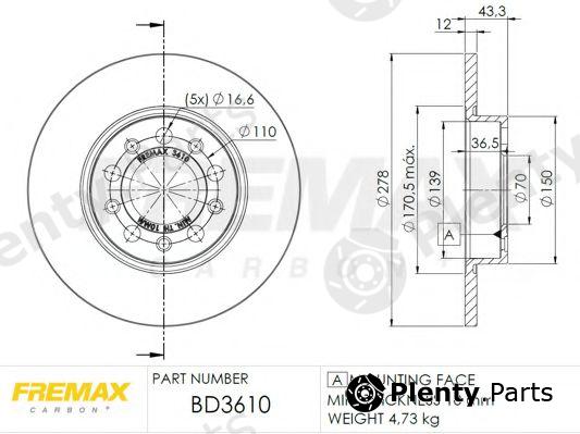  FREMAX part BD-3610 (BD3610) Brake Disc