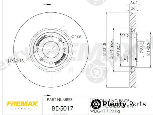  FREMAX part BD-5017 (BD5017) Brake Disc