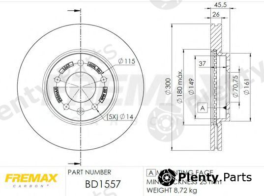  FREMAX part BD-1557 (BD1557) Brake Disc