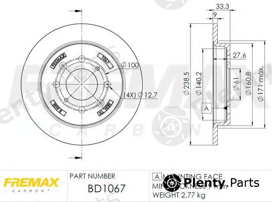  FREMAX part BD-1067 (BD1067) Brake Disc