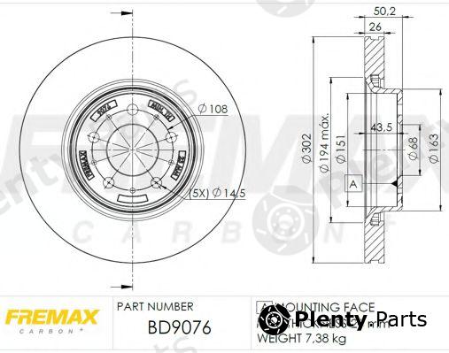  FREMAX part BD-9076 (BD9076) Brake Disc
