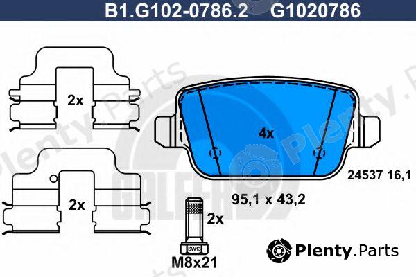  GALFER part B1.G102-0786.2 (B1G10207862) Brake Pad Set, disc brake