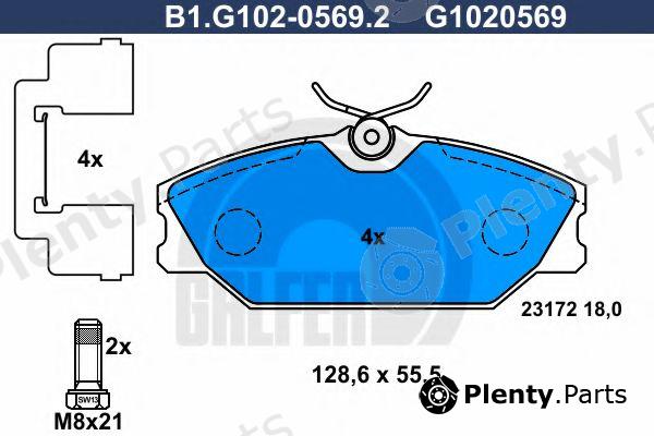  GALFER part B1.G102-0569.2 (B1G10205692) Brake Pad Set, disc brake
