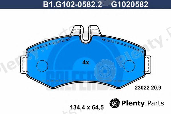  GALFER part B1.G102-0582.2 (B1G10205822) Brake Pad Set, disc brake