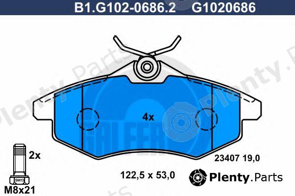  GALFER part B1.G102-0686.2 (B1G10206862) Brake Pad Set, disc brake