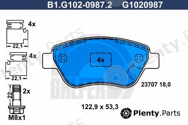  GALFER part B1.G102-0987.2 (B1G10209872) Brake Pad Set, disc brake