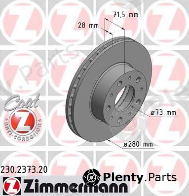  ZIMMERMANN part 230.2373.20 (230237320) Brake Disc