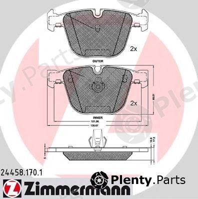  ZIMMERMANN part 24458.170.1 (244581701) Brake Pad Set, disc brake