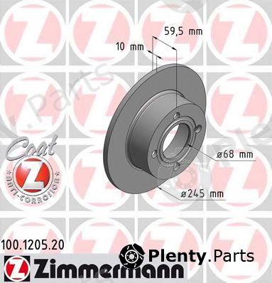  ZIMMERMANN part 100.1205.20 (100120520) Brake Disc