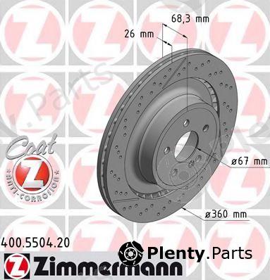  ZIMMERMANN part 400.5504.20 (400550420) Brake Disc
