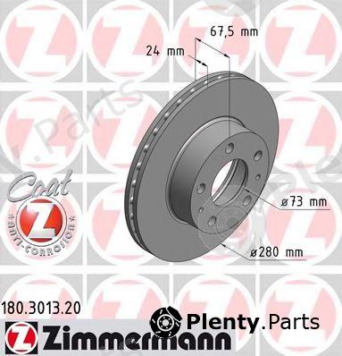  ZIMMERMANN part 180.3013.20 (180301320) Brake Disc