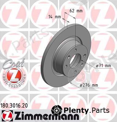  ZIMMERMANN part 180.3016.20 (180301620) Brake Disc