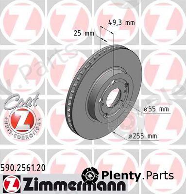  ZIMMERMANN part 590.2561.20 (590256120) Brake Disc