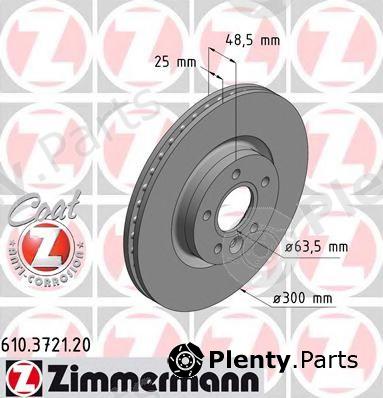  ZIMMERMANN part 610.3721.20 (610372120) Brake Disc