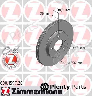  ZIMMERMANN part 600.1597.20 (600159720) Brake Disc