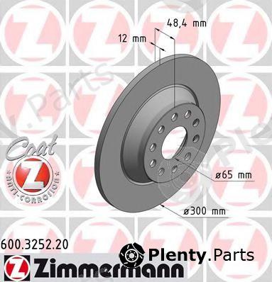  ZIMMERMANN part 600.3252.20 (600325220) Brake Disc