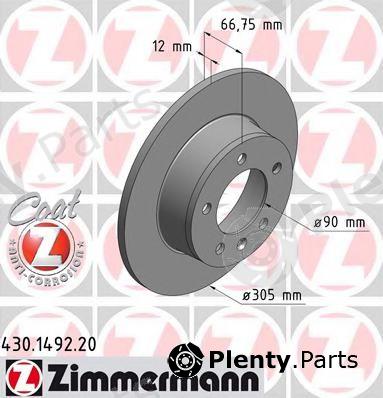  ZIMMERMANN part 430.1492.20 (430149220) Brake Disc