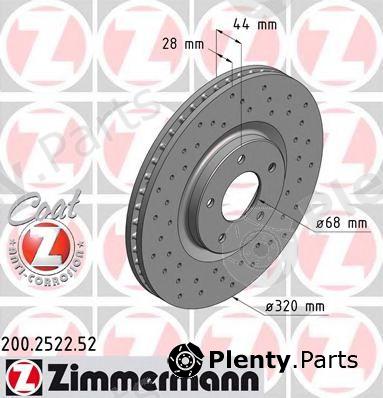  ZIMMERMANN part 200.2522.52 (200252252) Brake Disc