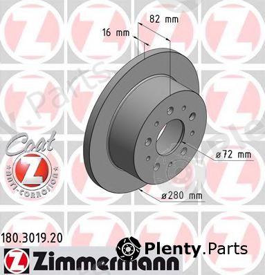  ZIMMERMANN part 180.3019.20 (180301920) Brake Disc