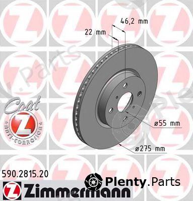  ZIMMERMANN part 590.2815.20 (590281520) Brake Disc