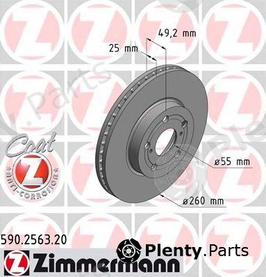  ZIMMERMANN part 590.2563.20 (590256320) Brake Disc