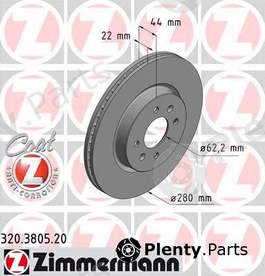  ZIMMERMANN part 320.3805.20 (320380520) Brake Disc