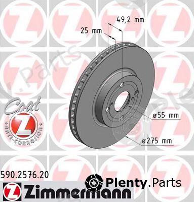 ZIMMERMANN part 590.2576.20 (590257620) Brake Disc