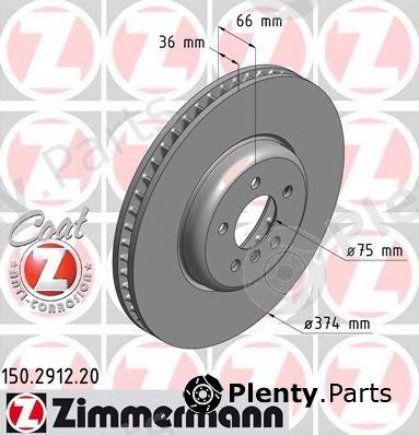  ZIMMERMANN part 150.2912.20 (150291220) Brake Disc