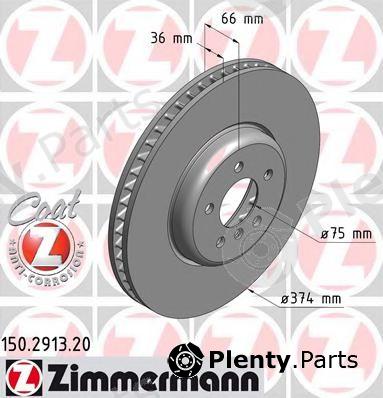  ZIMMERMANN part 150.2913.20 (150291320) Brake Disc