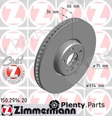  ZIMMERMANN part 150.2914.20 (150291420) Brake Disc
