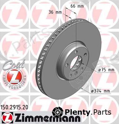  ZIMMERMANN part 150.2915.20 (150291520) Brake Disc