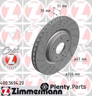  ZIMMERMANN part 400.3694.20 (400369420) Brake Disc