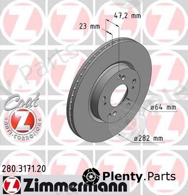  ZIMMERMANN part 280.3171.20 (280317120) Brake Disc