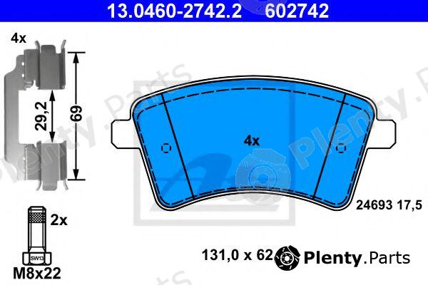  ATE part 13.0460-2742.2 (13046027422) Brake Pad Set, disc brake