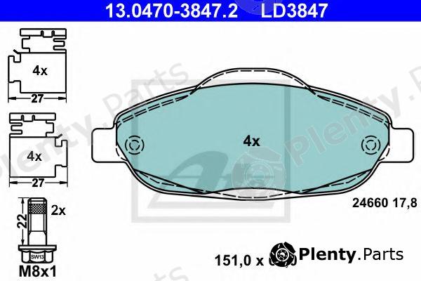  ATE part 13.0470-3847.2 (13047038472) Brake Pad Set, disc brake