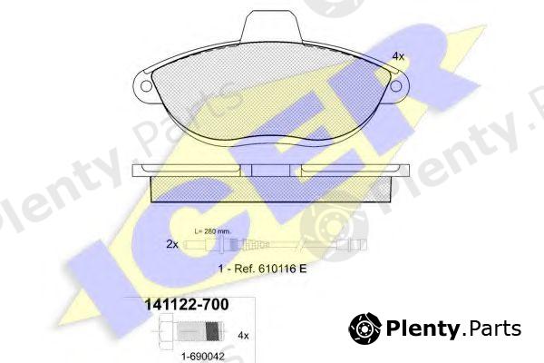  ICER part 141122-700 (141122700) Brake Pad Set, disc brake