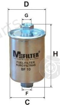  MFILTER part BF10 Fuel filter