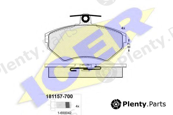  ICER part 181157 Brake Pad Set, disc brake