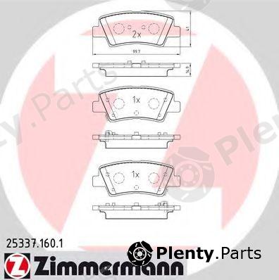  ZIMMERMANN part 25337.160.1 (253371601) Brake Pad Set, disc brake