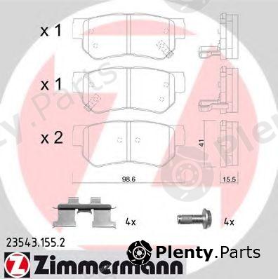  ZIMMERMANN part 23543.155.2 (235431552) Brake Pad Set, disc brake