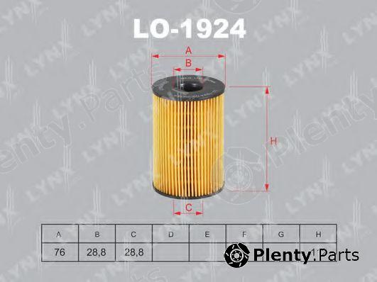  LYNXauto part LO-1924 (LO1924) Oil Filter
