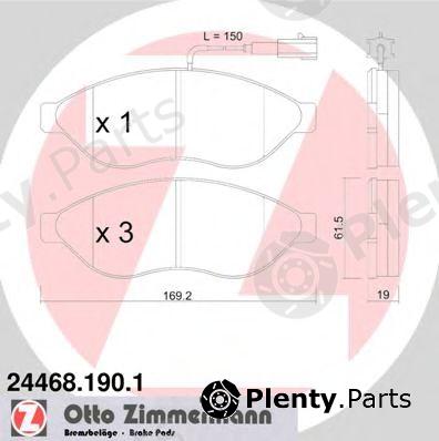  ZIMMERMANN part 24468.190.1 (244681901) Brake Pad Set, disc brake